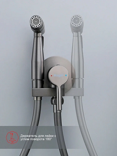 Гигиенический душ Raglo R20.54.09 встраиваемый, графит Гигиенический душ Raglo R20.54.09 встраиваемый, графит