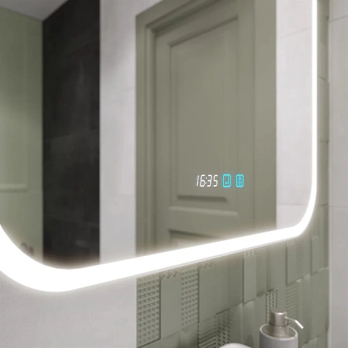 Зеркальный шкаф STWORKI Алта 60 см, с LED подсветкой и часами, смарт, прямоугольное, сенсорное управ 551041 Зеркальный шкаф STWORKI Алта 60 см, с LED подсветкой и часами, смарт, прямоугольное, сенсорное управ 551041