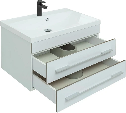 Тумба под раковину Aquanet Верона 75 белый (подвесная 2 ящика) 00176669 Тумба под раковину Aquanet Верона 75 белый (подвесная 2 ящика) 00176669