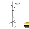 Душевая система Remer Elegance EQ32X7MMM30DO термостатическая, золото глянцевое Душевая система Remer Elegance EQ32X7MMM30DO термостатическая, золото глянцевое