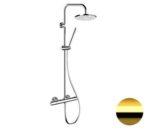 Душевая система Remer Elegance EQ32X7MMM30DO термостатическая, золото глянцевое Душевая система Remer Elegance EQ32X7MMM30DO термостатическая, золото глянцевое