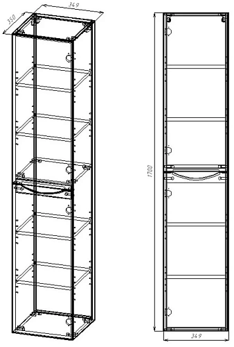 Шкаф-пенал Vincea Mia VSC-2M170VO-R подвесной, 1700x350x350, V.Oak, правый Шкаф-пенал Vincea Mia VSC-2M170VO-R подвесной, 1700x350x350, V.Oak, правый