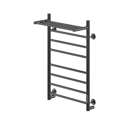 Полотенцесушитель электрическийкабельный Ника WAY-2 80/50 с полкой RAL9005 черный матовый U Полотенцесушитель электрическийкабельный Ника WAY-2 80/50 с полкой RAL9005 черный матовый U