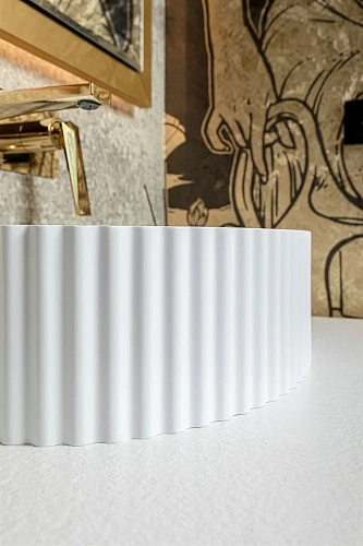 Раковина Boheme Canale 878-W рифл глянец белая Раковина Boheme Canale 878-W рифл глянец белая