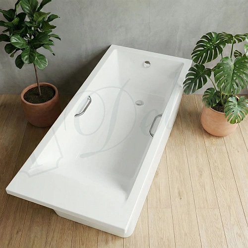 Ванна из искусственного камня Delice Diapason Ultra 170х70 DLR330049R-G с узким бортом глянцевая с ручками хром Ванна из искусственного камня Delice Diapason Ultra 170х70 DLR330049R-G с узким бортом глянцевая с ручками хром