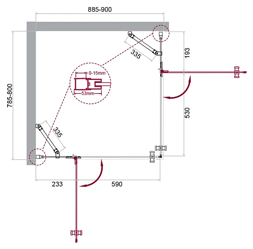 Душевой уголок BelBagno KRAFT-AH-22-90/80-C-Cr-L 90x80 см, профиль хром, стекло прозрачное Душевой уголок BelBagno KRAFT-AH-22-90/80-C-Cr-L 90x80 см, профиль хром, стекло прозрачное