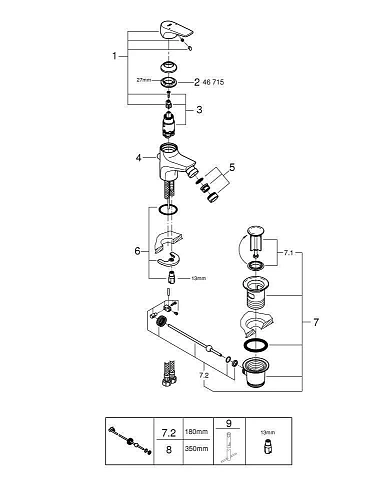 Смеситель для биде GROHE Start Flow, с донным клапаном, хром (23770000) Смеситель для биде GROHE Start Flow, с донным клапаном, хром (23770000)