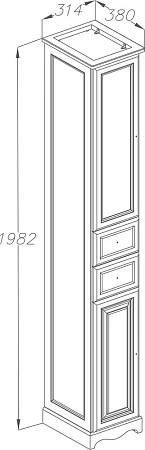 Шкаф-пенал Opadiris Риспекто 30 Z0000009580 левый нагал Шкаф-пенал Opadiris Риспекто 30 Z0000009580 левый нагал
