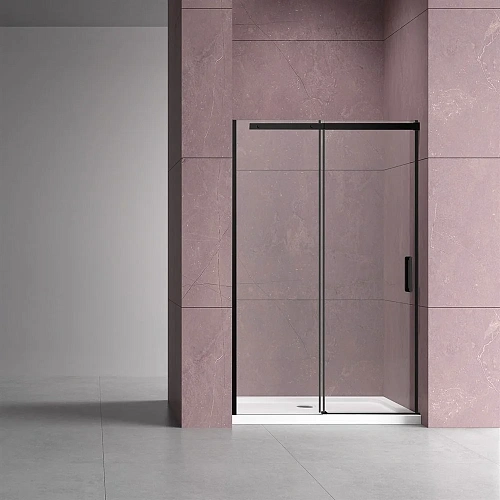 Душевая дверь Dice VDS-4D130CLB, 1300, черный, стекло прозрачное Душевая дверь Dice VDS-4D130CLB, 1300, черный, стекло прозрачное