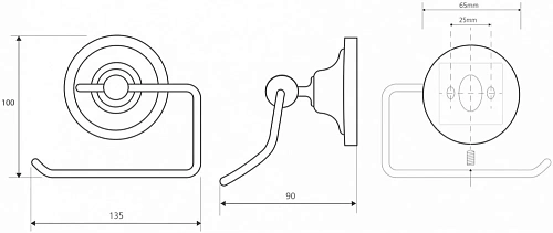 Держатель туалетной бумаги Bemeta RETRO 144212028 Держатель туалетной бумаги Bemeta RETRO 144212028