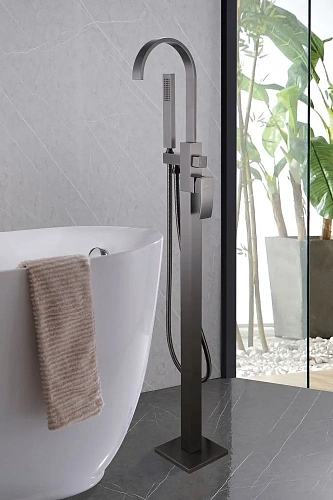 Смеситель для ванны ABBER Wasserfall AF8615NG напольный, никель Смеситель для ванны ABBER Wasserfall AF8615NG напольный, никель