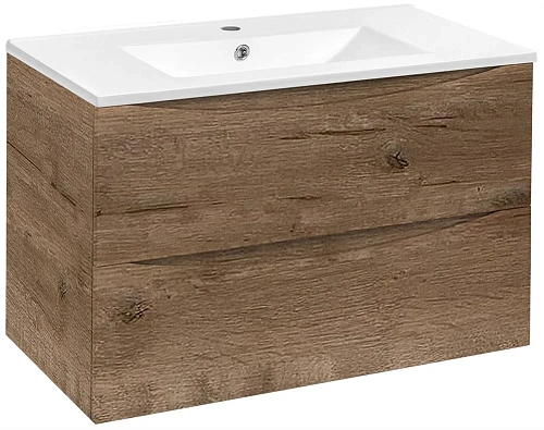 Тумба под раковину Vincea Mia 800 подвесная, 2 выкатных ящика soft close, V.Oak VMC-2MC800VO Тумба под раковину Vincea Mia 800 подвесная, 2 выкатных ящика soft close, V.Oak VMC-2MC800VO