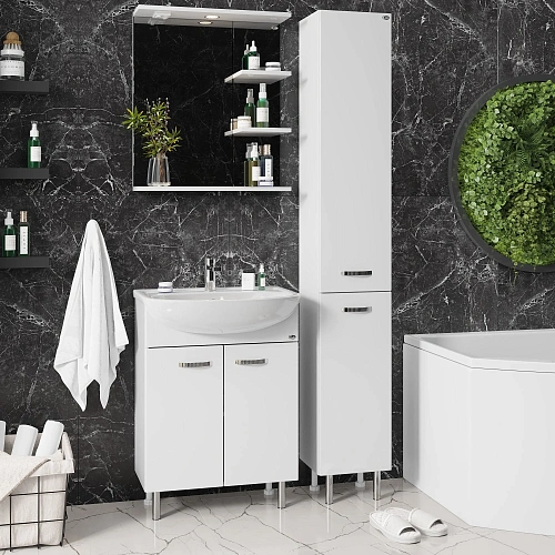 Тумба под раковину Onika Коралл 60 см 106149 напольная, белая (для Уют 60) Тумба под раковину Onika Коралл 60 см 106149 напольная, белая (для Уют 60)