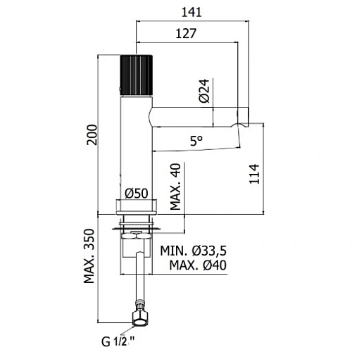 Смеситель для раковины Paffoni Jo JO071NO Смеситель для раковины Paffoni Jo JO071NO