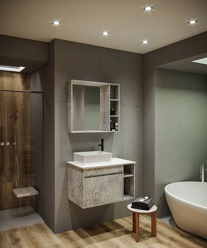 Тумба под раковину GROSSMAN ФАЛЬКОН-80 см бетон (ум.GR-3016) подвесная 108005 Тумба под раковину GROSSMAN ФАЛЬКОН-80 см бетон (ум.GR-3016) подвесная 108005