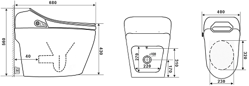 Унитаз SMART Timo ТЕ-731 (680x400x560) напольный с функцией биде Унитаз SMART Timo ТЕ-731 (680x400x560) напольный с функцией биде