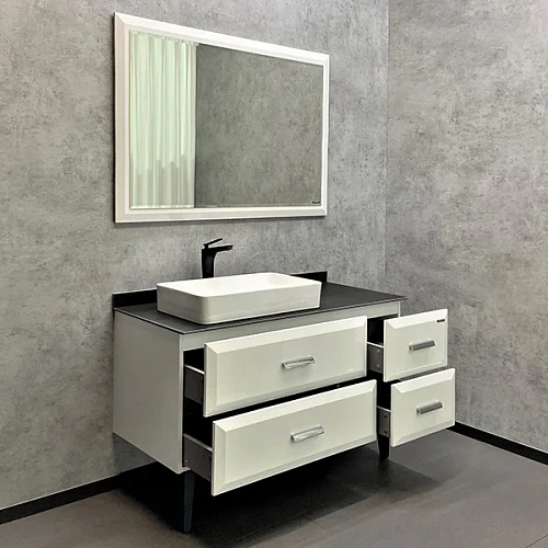 Тумба с раковиной Comforty Империя-120 00-00013788 белая с графитовой столешницей с Comforty 78189 Тумба с раковиной Comforty Империя-120 00-00013788 белая с графитовой столешницей с Comforty 78189