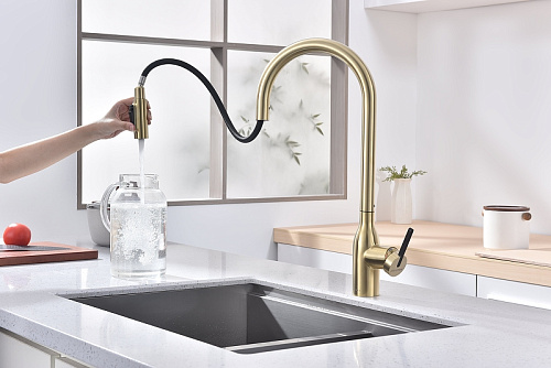 Смеситель для кухни Paulmark UNIVERSAL светлое золото Un213880-LG Смеситель для кухни Paulmark UNIVERSAL светлое золото Un213880-LG