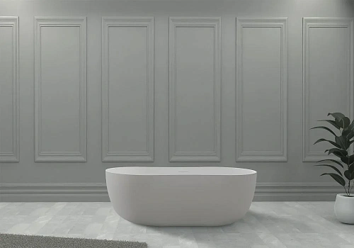 Ванна отдельностоящая ABBER AS9604 170x80 универсальная, белая матовая, искусственный камень Ванна отдельностоящая ABBER AS9604 170x80 универсальная, белая матовая, искусственный камень