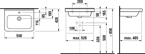 Раковина Jika Cubito 55х42 1 отверстие 8.1042.2.000.104.9 Раковина Jika Cubito 55х42 1 отверстие 8.1042.2.000.104.9