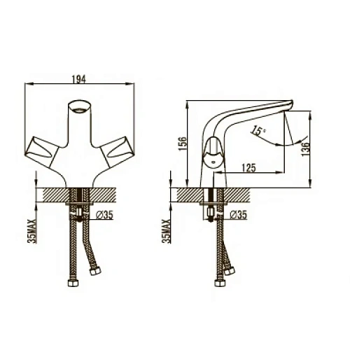 Смеситель для раковины Kaiser Suer 46111 Смеситель для раковины Kaiser Suer 46111
