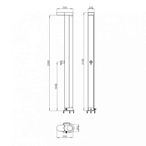 Душевая система NOFER 13422.B уличная с резервуаром для воды Душевая система NOFER 13422.B уличная с резервуаром для воды