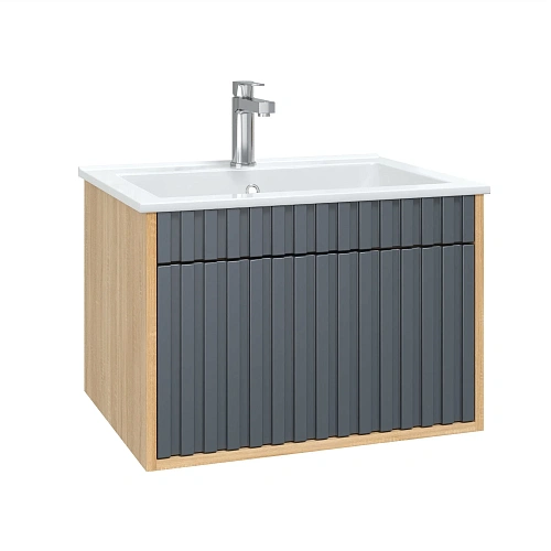 Тумба под раковину Onika Дайлер 60 см 106151 подвесная графит/дуб сонома (для Бергамо Нова 60) Тумба под раковину Onika Дайлер 60 см 106151 подвесная графит/дуб сонома (для Бергамо Нова 60)