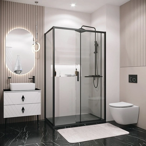 Боковая стенка GROSSMAN Style 200.K33.05.70.21.00 (70x195) черный матовый, стекло прозрачное Боковая стенка GROSSMAN Style 200.K33.05.70.21.00 (70x195) черный матовый, стекло прозрачное