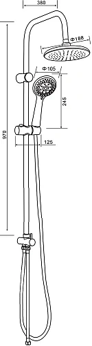 Душевая стойка STWORKI Копенгаген KP-06cr 554336 Душевая стойка STWORKI Копенгаген KP-06cr 554336