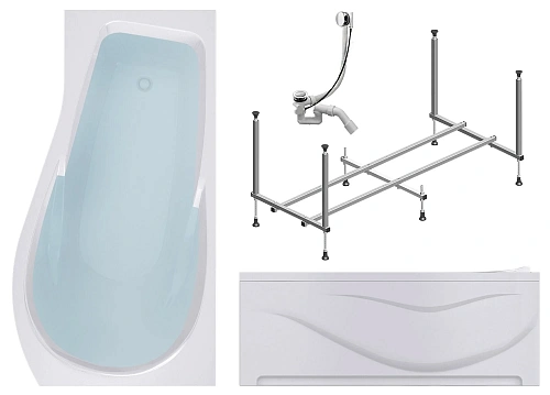 Акриловая ванна Timo VINO1590R 150x90x66 с каркасом, слив-переливом и фронтальной панелью Акриловая ванна Timo VINO1590R 150x90x66 с каркасом, слив-переливом и фронтальной панелью