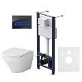 Комплект инсталляции AM.PM Inspire IS450A38.501700 с унитазом, сиденьем микролифт и клавишей белый Комплект инсталляции AM.PM Inspire IS450A38.501700 с унитазом, сиденьем микролифт и клавишей белый