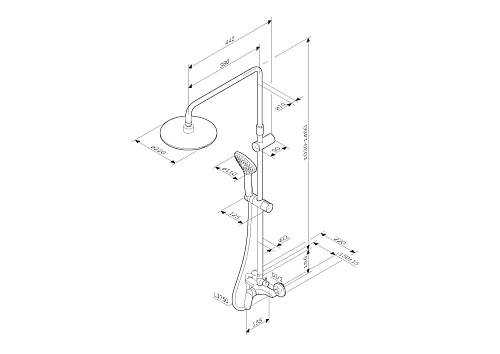 Душевая система AM.PM Sunny F0785C800 верхний душ d220 мм Душевая система AM.PM Sunny F0785C800 верхний душ d220 мм