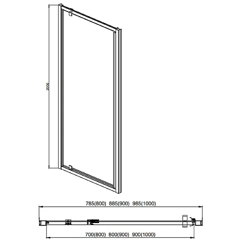 Душевая дверь Aquatek распашная 1000x2000 профиль черный, стекло прозрачное AQ ARI PI 10020BL Душевая дверь Aquatek распашная 1000x2000 профиль черный, стекло прозрачное AQ ARI PI 10020BL