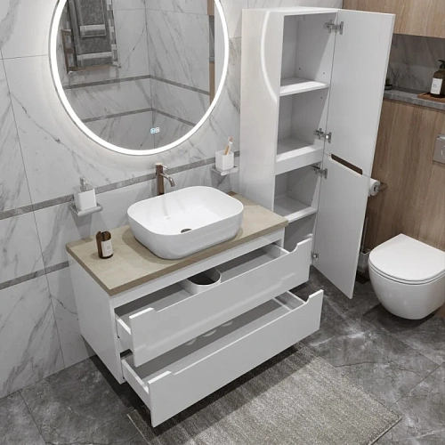 Тумба со столешницей и раковиной BelBagno ETNA 100 etna100bl-kepmco-1302-set подвесная ETNA100BL-KEPMCO-1302-SET Тумба со столешницей и раковиной BelBagno ETNA 100 etna100bl-kepmco-1302-set подвесная ETNA100BL-KEPMCO-1302-SET