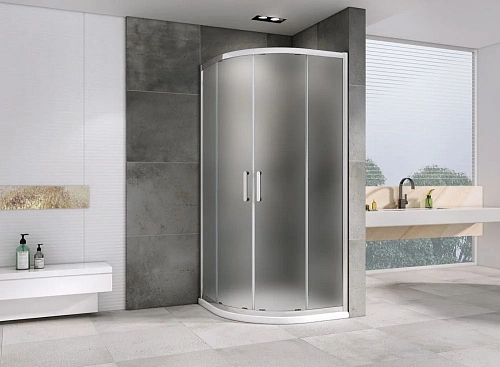 Душевой уголок ABBER Schwarzer Diamant AG01100M 100x100 см универсальный, профиль хром, стекло матовое Душевой уголок ABBER Schwarzer Diamant AG01100M 100x100 см универсальный, профиль хром, стекло матовое