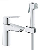 Картинка анонса товара «смеситель для раковины grohe quickfix start, с гигиеническим душем, s-size, хром, (23123003)»