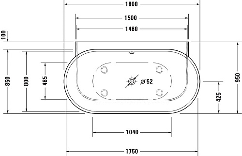 Акриловая ванна Duravit Luv 760433000AS0000 Акриловая ванна Duravit Luv 760433000AS0000