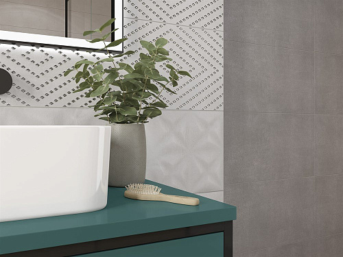 Вставка Cersanit Apeks ромбы светло-серый 25x75 15919 Вставка Cersanit Apeks ромбы светло-серый 25x75 15919