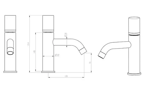 Смеситель для раковины Boheme STICK NIKEL BRUSH SPIRALE 121-NB.4 Смеситель для раковины Boheme STICK NIKEL BRUSH SPIRALE 121-NB.4
