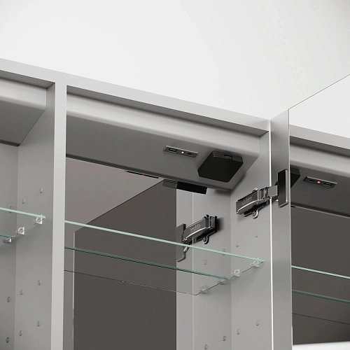 Зеркальный шкаф Sancos Evoke SC80100 1000x700х136 мм из алюминия с LED подсветкой Зеркальный шкаф Sancos Evoke SC80100 1000x700х136 мм из алюминия с LED подсветкой