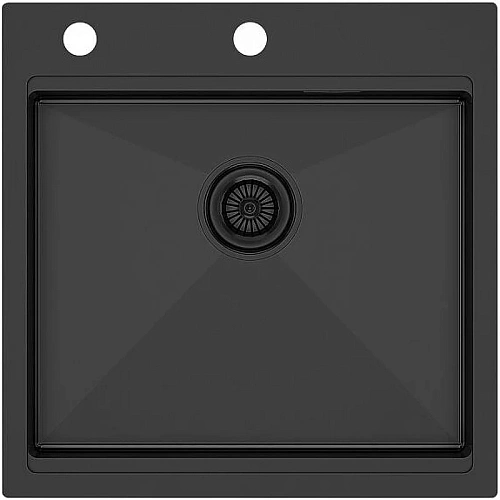 Кухонная мойка Paulmark KRONER-PRO 51, PM705151-GM, вороненая сталь, 510х510мм Кухонная мойка Paulmark KRONER-PRO 51, PM705151-GM, вороненая сталь, 510х510мм