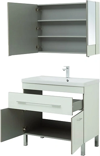 Комплект мебели Aquanet Верона 90 белый (напольный 1 ящик 2 дверцы) 00287661 Комплект мебели Aquanet Верона 90 белый (напольный 1 ящик 2 дверцы) 00287661