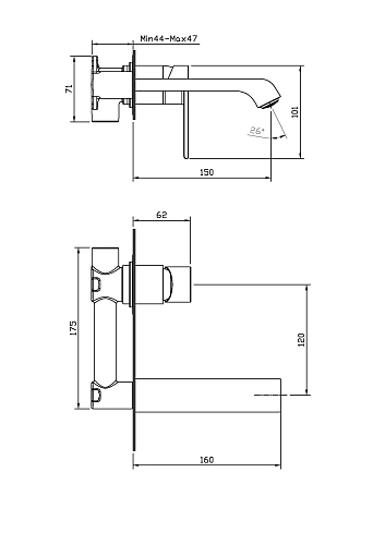 Смеситель для раковины BelBagno AURORA-BLVM-CRM-W0 встраиваемый хром Смеситель для раковины BelBagno AURORA-BLVM-CRM-W0 встраиваемый хром