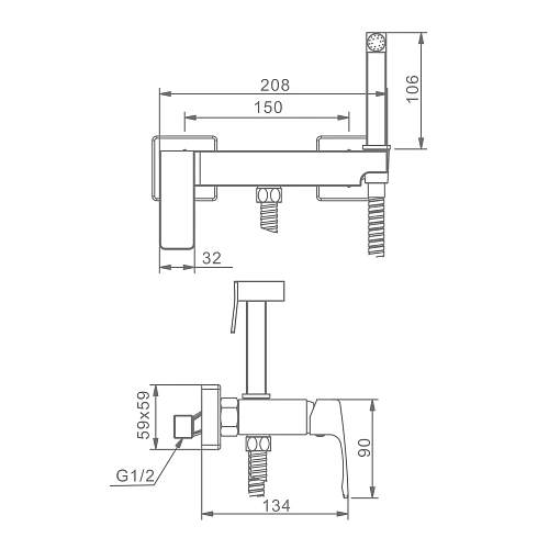 Гигиенический душ Raglo R01.51.03, золотой сатин Гигиенический душ Raglo R01.51.03, золотой сатин