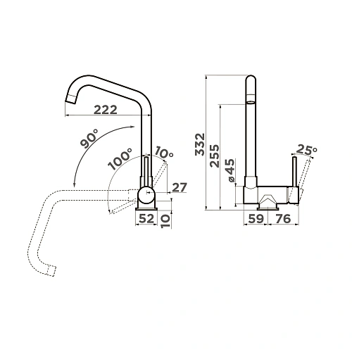 Смеситель для кухни Omoikiri Mori-C 4994320 Смеситель для кухни Omoikiri Mori-C 4994320
