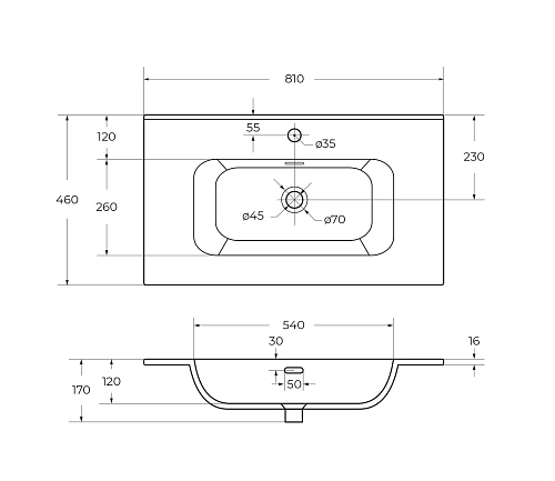 Раковина CEZARES CZR-8095-80 белый 810x460 керамика Раковина CEZARES CZR-8095-80 белый 810x460 керамика