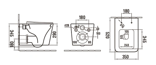 Унитаз подвесной CeramaLux 5170 MC капучино с крышкой микролифт Унитаз подвесной CeramaLux 5170 MC капучино с крышкой микролифт