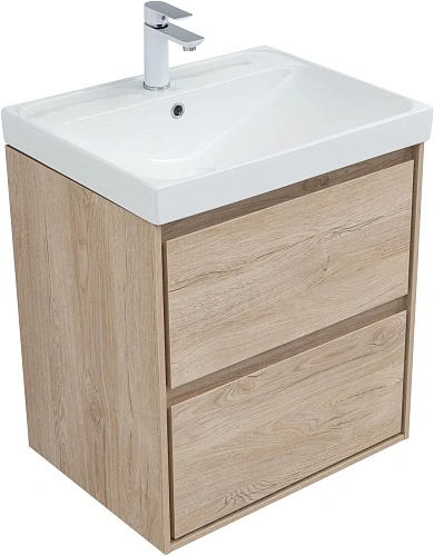 Тумба под раковину Aquanet Милан 60 дуб светлый 00336382 подвесная Тумба под раковину Aquanet Милан 60 дуб светлый 00336382 подвесная
