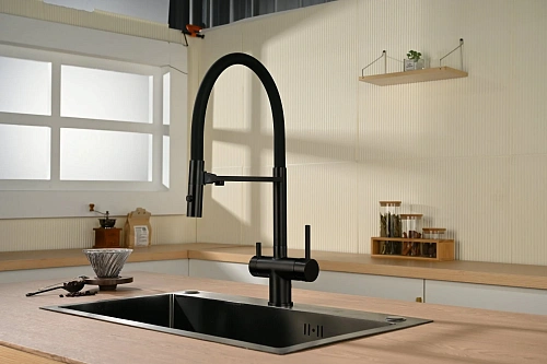 Смеситель для кухни Vincea VKF-120MB, черный Смеситель для кухни Vincea VKF-120MB, черный