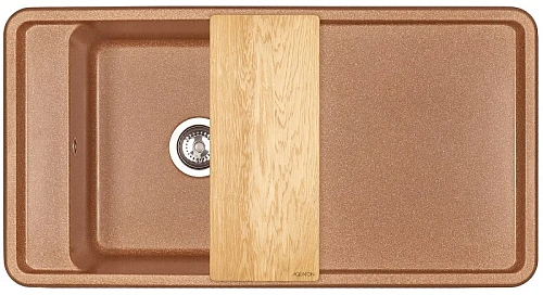 Кухонная мойка Aquaton Беллис 97 1A725132BS270 из литого мрамора, терракот Кухонная мойка Aquaton Беллис 97 1A725132BS270 из литого мрамора, терракот